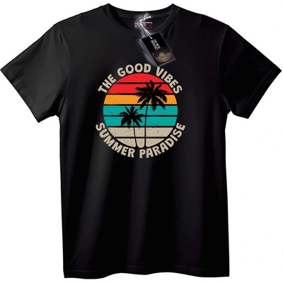 NOONEBRAND Тениска Лятен Рай Добри Вибрации - 2XL, Black