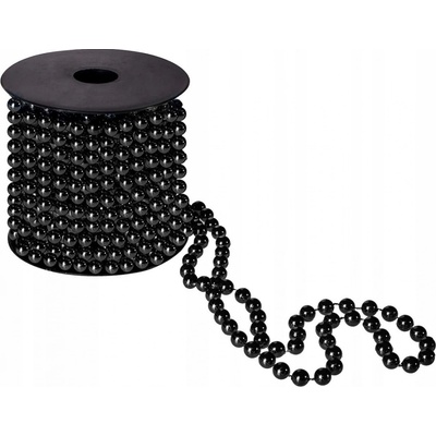 SPRINGOS Vianočná reťaz Girlanda s korálkami 10m 8mm čierna