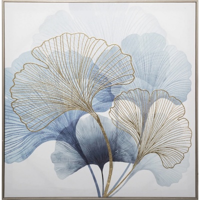 Atmosphera Dekorativní potisk v rámu GINKGO, 62 x 62 cm modrá