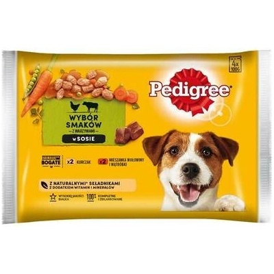 Pedigree Kuře Zelenina Hovězí 4 x 100 g