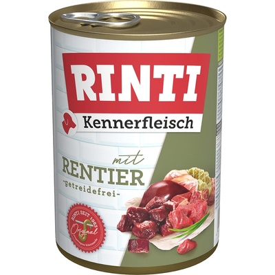 RINTI 24x400г Kennerfleisch RINTI, консервирана храна за кучета - северен елен