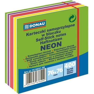 DONAU Bloček Donau 76x76mm 400l neónová zelená