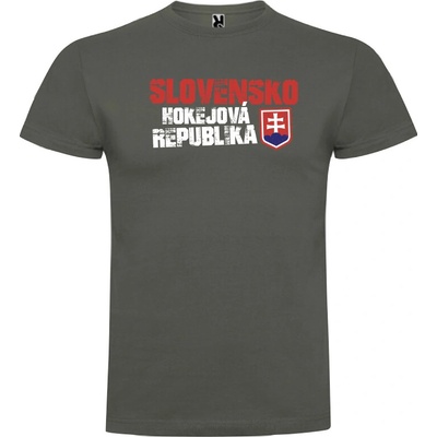 Superfutbal detské tričko Slovensko hokejová republika tmavo sivé