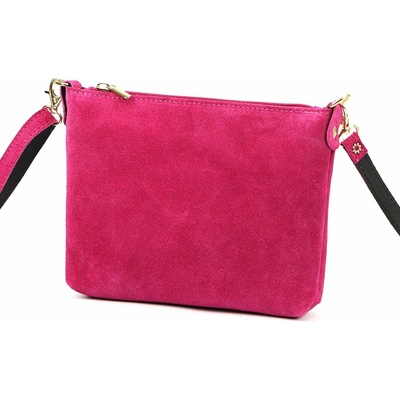Luka dámska zamatová crossbody kabelka fuksia na telefón 26-093