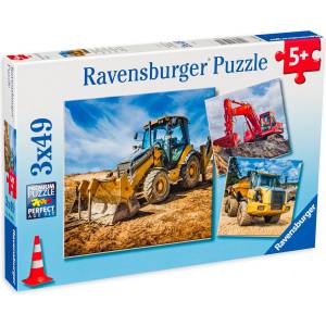Ravensburger Пъзел Ravensburger от 3 х 49 части - Строителни машини (05032) - ozone
