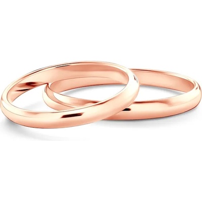 SAVICKI Сватбени халки: розово злато, полукръгъл профил. 2 мм