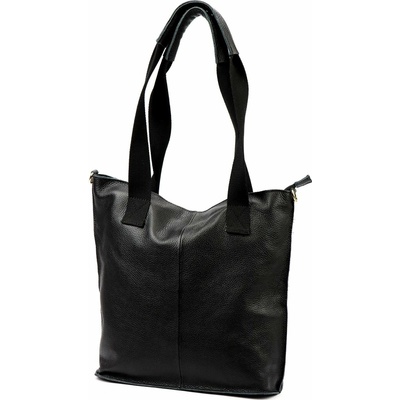 Luka dámska kožená shopper kabelka čierna A4 na rameno 26-130 DOLLARO