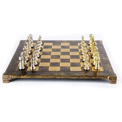 Manopoulos Greece Manopoulos - Staunton - Луксозен шах, кафяво и златисто, 44x44 см