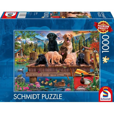 Schmidt Spiele Пъзел Schmidt от 1000 части - Семейство кучета край езерото (59778)