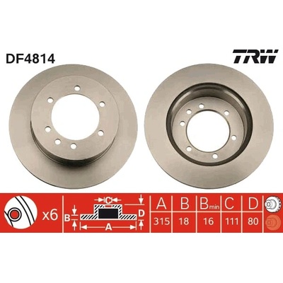 Brzdový kotúč TRW DF4814