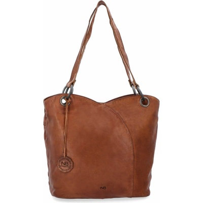 Noelia Bolger kožená shopper kabelka vo vintage štýle na rameno koňaková 2011