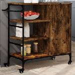 vidaXL Кухненска количка опушен дъб 87, 5x38, 5x84, 5 см инженерно дърво (842388)