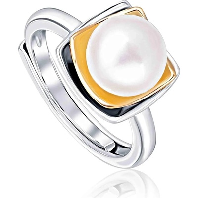 JwL Luxury Pearls Bicolor stříbrný prsten s pravou perlou JL0623