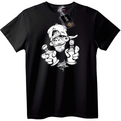 NOONEBRAND Тениска Банда Маймуни - 2XL, White