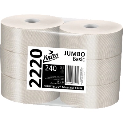 Linteo JUMBO BASIC 240 еднослоен сив рециклиран, 230 м (6 бр. )