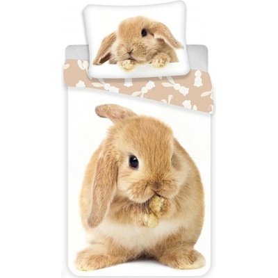 Jerry Fabrics Obliečky Bunny brown 140x200 70x90