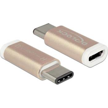 Delock Адаптер Delock USB Type-C 2.0 мъжки (хост) USB 2.0 Micro-B женски (устройство) меден
