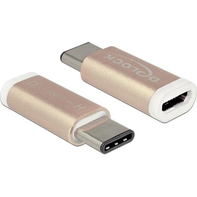 Delock Адаптер Delock USB Type-C 2.0 мъжки (хост) USB 2.0 Micro-B женски (устройство) меден