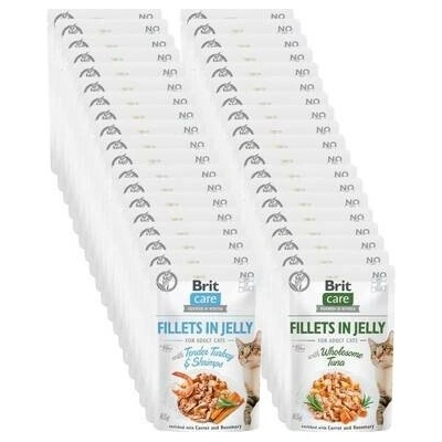 BRIT Care Fillets in Jelly Mix příchutí Krůta a krevety, tuňák pro kočky 48 x 85 g