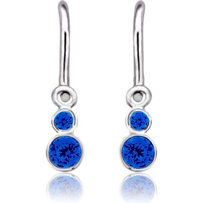 Duppi| detské náušnice lucky DU 70356 z bieleho zlata s kamienkami tmavo modrými zapínanie brizúra