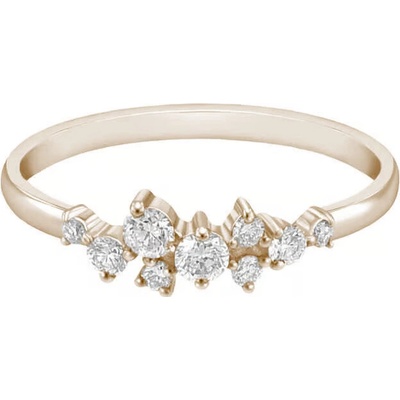 Eppi Cluster prsteň zo zlata v champagne gold s moissanitmi Isolde R49783