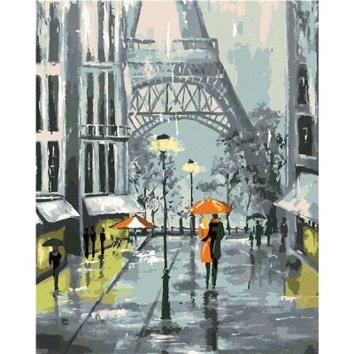 zuty Malování Podle Čísel Paříž A Procházející Se Pár 40 x 50 Cm Plátno Rám