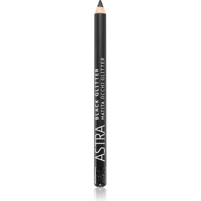 Astra Make-up Black Glitter очна линия с блестящи частици с молив цвят Deep Black 1, 1 гр