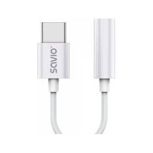 Savio Adapter USB Savio USB-C - Jack 3.5mm White (SAVAK-51)
