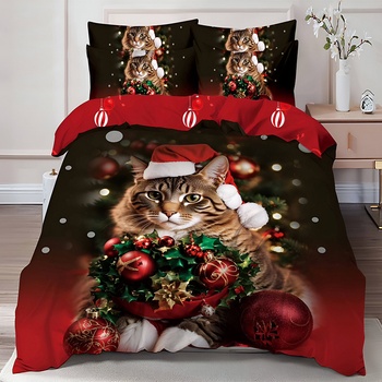 EmonaMall Двулицево коледно спално бельо (реално изображение) EmonaMall, 6 части - Модел S17117 (S17117-6666d5)