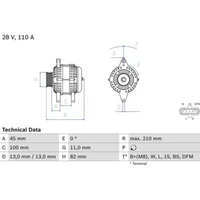 BOSCH Alternátor BOSCH BO 0986081870