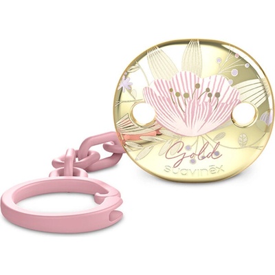 Suavinex Gold klip na cumlík Premium ružová