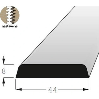 Lišta krycí smrk 44x8mm, délka 150cm, nastavovaná