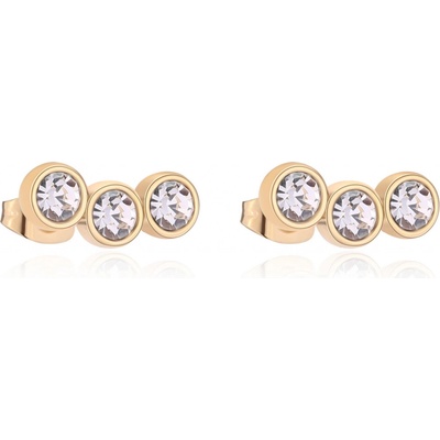 S'Agapõ Podélné pozlacené náušnice pro ženy Luce SCE30
