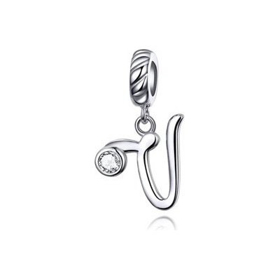 Nubis Stříbrný přívěšek korálek na náramek písmeno V B0352 V