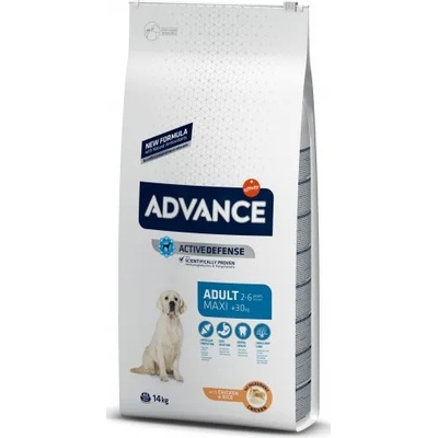 Advance Dog Maxi Adult - пиле и ориз, високачествена храна за пораснали кучета от едрите породи над 1 година, Испания - 14 кг