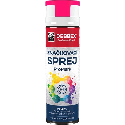 Den Braven Debbex značkovací sprej 500 ml ružový