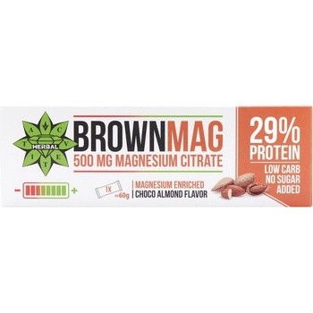 Cvetita Herbal BrownMag - Magnesium Enriched Protein Bars - Almond [60 грама] Бадем