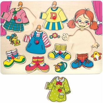 Image 1 of Woodyland Дървен пъзел с дръжки Woody - Облечи Каролина (90319)