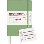 Leuchtturm1917 Weekly Calendar 2027 Medium (A5) - German, Sage, Softcover, 145 x 210 mm, 12 months - January-December 2027, 1 week per double page, 80 g/m2 paper with high ink compatibility - 400130 (400130)