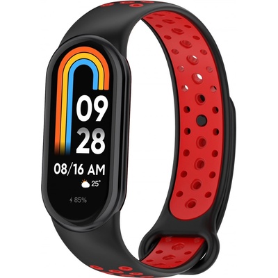 Xiaomi Mi Smart Band 8/9/10 náhradní náramek - Sportovní prodyšný perforovaný Černo červená MBSCZ-SPP802 – Zbozi.Blesk.cz