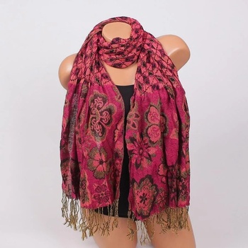 Image 1 of Дамски топъл шал в розово и корал