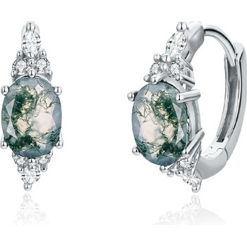 Olivie strieborné náušnice machový agát 8426