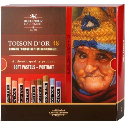 Koh-I-Noor Toison D´Or sada 48 umeleckých okrúhlych suchých pastelov odtiene portrét