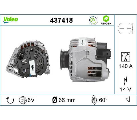 Alternátor VALEO 437418