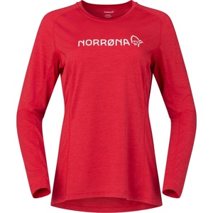 Norrøna Дамска фланелка с дълъг ръкав за колоездене Norrøna Women's Fjørå Equaliser Lightweight Long Sleeve Cycling jersey - Aura Orange (156-2576-0112)