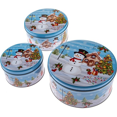 Dakls Метални кутии за сладкиши в комплект 3 бр. Snowman - Dakls (EBA127)