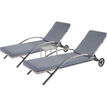 Mendler HWC-E27 Relax lounger šedé 2 ks