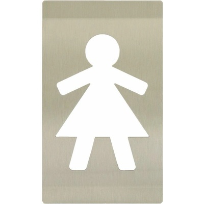 Nerezová cedulka WC Ženy - prohnutá