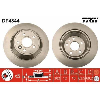TRW Brzdový kotúč DF4844 sada 2 ks