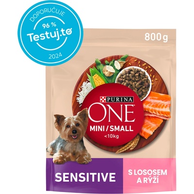 Purina ONE Mini Sensitive losos 8 x 0,8 kg